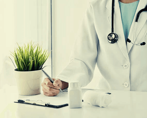 Doctor reviewing a patient's medical marijuana recommendation