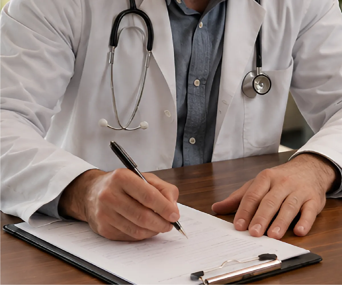 Doctor reviewing a patient's medical marijuana recommendation