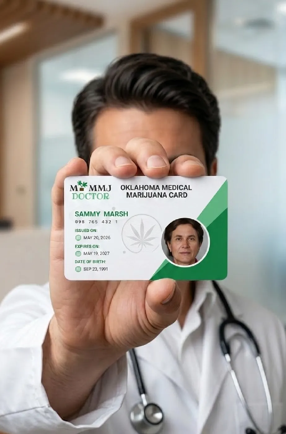Patient purchasing cannabis products at a licensed Oklahoma dispensary